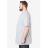 imageKingSize Mens Big ampamp Tall ShrinkLess Lightweight LongerLength Crewneck Pocket TShirtHeather Grey