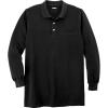 imageKingSize Mens Big ampamp Tall LongerLength LongSleeve ShrinkLess Piqu PoloBlack