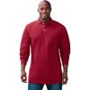 imageKingSize Mens Big ampamp Tall LongerLength LongSleeve ShrinkLess Piqu PoloRich Burgundy