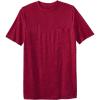 imageKingSize Mens Big ampamp Tall ShrinkLess Lightweight LongerLength Crewneck Pocket TShirtRed Marl