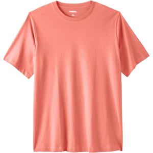 imageKingSize Mens Big ampamp Tall ShrinkLess Lightweight Crewneck TShirtCoral Pink