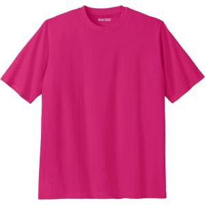 imageKingSize Mens Big ampamp Tall ShrinkLess Lightweight Crewneck TShirtElectric Pink