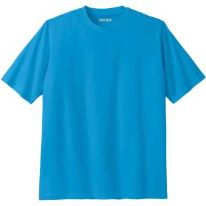 imageKingSize Mens Big ampamp Tall ShrinkLess Lightweight Crewneck TShirtElectric Turquoise