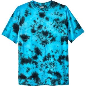 imageKingSize Mens Big ampamp Tall ShrinkLess Lightweight Crewneck TShirtElectric Turquoise Marble