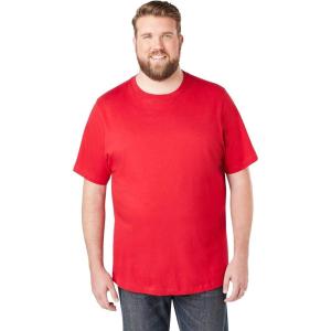 imageKingSize Mens Big ampamp Tall ShrinkLess Lightweight Crewneck TShirtRed