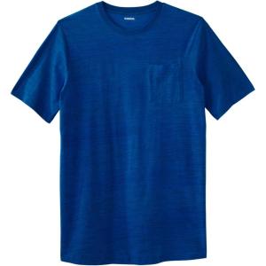 imageKingSize Mens Big ampamp Tall ShrinkLess Lightweight LongerLength Crewneck Pocket TShirtCobalt Marl