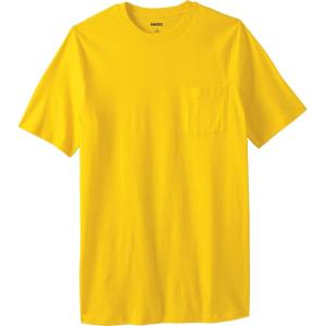 imageKingSize Mens Big ampamp Tall ShrinkLess Lightweight LongerLength Crewneck Pocket TShirtCyber Yellow I