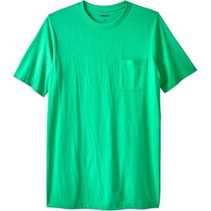 imageKingSize Mens Big ampamp Tall ShrinkLess Lightweight LongerLength Crewneck Pocket TShirtHeather Kelly Green