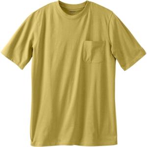 imageKingSize Mens Big ampamp Tall ShrinkLess Lightweight LongerLength Crewneck Pocket TShirtHeather Mustard