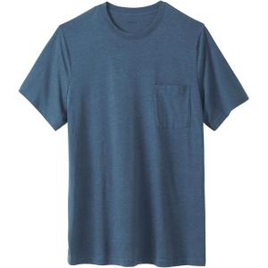 imageKingSize Mens Big ampamp Tall ShrinkLess Lightweight LongerLength Crewneck Pocket TShirtHeather Slate Blue