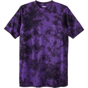 imageKingSize Mens Big ampamp Tall ShrinkLess Lightweight LongerLength Crewneck Pocket TShirtPurple Marble