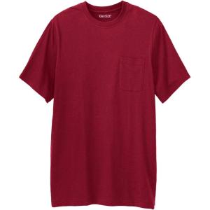 imageKingSize Mens Big ampamp Tall ShrinkLess Lightweight LongerLength Crewneck Pocket TShirtRich Burgundy