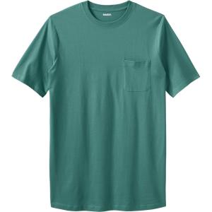 imageKingSize Mens Big ampamp Tall ShrinkLess Lightweight LongerLength Crewneck Pocket TShirtVintage Green