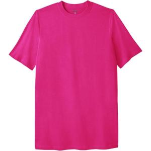 imageKingSize Mens Big ampamp Tall ShrinkLess Lightweight LongerLength Crewneck TShirtElectric Pink