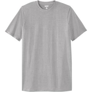 imageKingSize Mens Big ampamp Tall ShrinkLess Lightweight LongerLength Crewneck TShirtHeather Grey