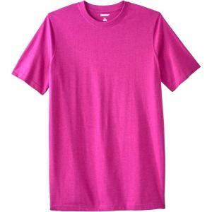 imageKingSize Mens Big ampamp Tall ShrinkLess Lightweight LongerLength Crewneck TShirtHeather Magenta