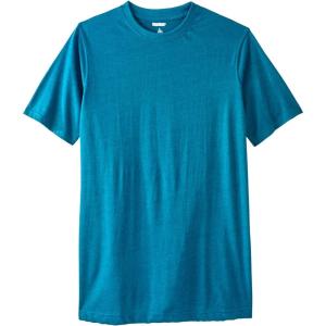 imageKingSize Mens Big ampamp Tall ShrinkLess Lightweight LongerLength Crewneck TShirtHeather Teal