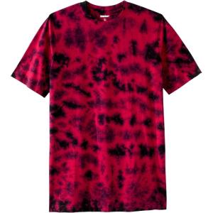 imageKingSize Mens Big ampamp Tall ShrinkLess Lightweight LongerLength Crewneck TShirtRed Marble