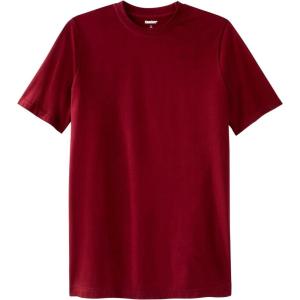 imageKingSize Mens Big ampamp Tall ShrinkLess Lightweight LongerLength Crewneck TShirtRich Burgundy