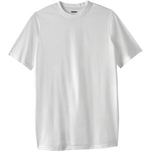 imageKingSize Mens Big ampamp Tall ShrinkLess Lightweight LongerLength Crewneck TShirtWhite