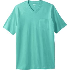 imageKingSize Mens Big ampamp Tall ShrinkLess Lightweight LongerLength VNeck TShirtTidal Green