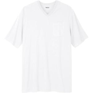 imageKingSize Mens Big ampamp Tall ShrinkLess Lightweight LongerLength VNeck TShirtWhite