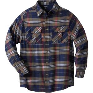 imageKingSize Mens Big ampamp Tall Signature Plaid Flannel ShirtDark Brown Plaid