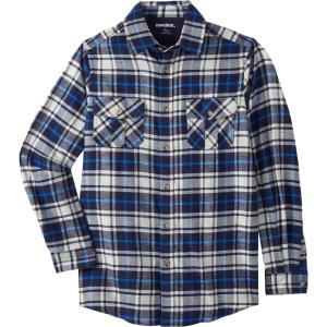 imageKingSize Mens Big ampamp Tall Signature Plaid Flannel ShirtNavy Plaid