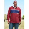 imageKingSize Mens Big ampamp Tall LongSleeve Rugby PoloHeather Charcoal Stripe