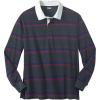 imageKingSize Mens Big ampamp Tall LongSleeve Rugby PoloHeather Charcoal Stripe