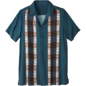 imageKingSize Mens Big ampamp Tall Colorblock Camp ShirtBraided Panel