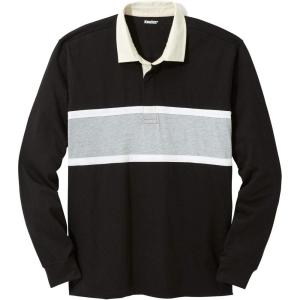 imageKingSize Mens Big ampamp Tall LongSleeve Rugby PoloBlack Rugby
