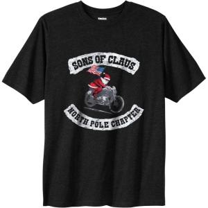 imageKingSize Mens Big ampamp Tall Seasonal Graphic TeeMotorcycle Santa