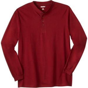 imageKingSize Mens Big ampamp Tall ShrinkLess Lightweight Long Sleeve HenleyRich Burgundy