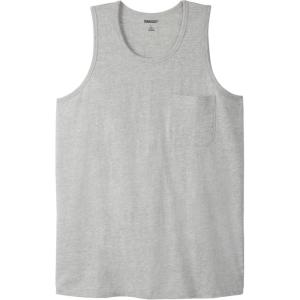 imageKingSize Mens Big ampamp Tall ShrinkLess Lightweight Pocket TankHeather Grey