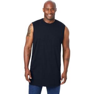 imageKingSize Mens Big ampamp Tall ShrinkLess LongerLength Lightweight Muscle Pocket TeeBlack