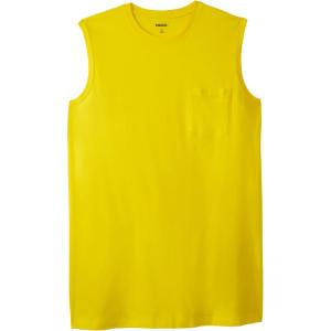 imageKingSize Mens Big ampamp Tall ShrinkLess LongerLength Lightweight Muscle Pocket TeeCyber Yellow