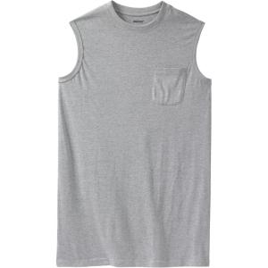 imageKingSize Mens Big ampamp Tall ShrinkLess LongerLength Lightweight Muscle Pocket TeeHeather Grey