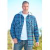 imageKingSize Mens Big ampamp Tall Removable Hood Lightweight Shirtjacket  2XL Gold Check