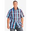 imageKingSize Mens Big ampamp Tall ShortSleeve Plaid Sport ShirtAqua Plaid