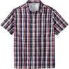 imageKingSize Mens Big ampamp Tall ShortSleeve Plaid Sport ShirtDark Blue Plaid