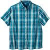 imageKingSize Mens Big ampamp Tall ShortSleeve Plaid Sport ShirtLight Teal Plaid