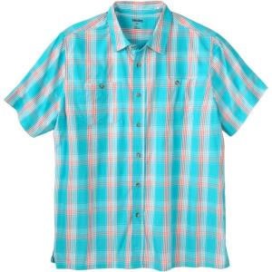 imageKingSize Mens Big ampamp Tall ShortSleeve Plaid Sport ShirtAqua Plaid