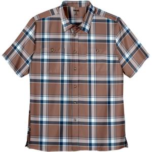 imageKingSize Mens Big ampamp Tall ShortSleeve Plaid Sport ShirtBrown Plaid