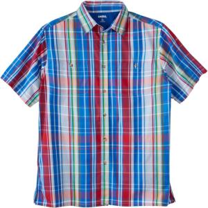 imageKingSize Mens Big ampamp Tall ShortSleeve Plaid Sport ShirtClassic Red Plaid