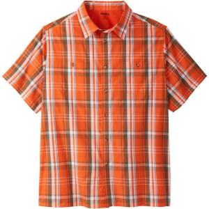 imageKingSize Mens Big ampamp Tall ShortSleeve Plaid Sport ShirtDark Orange Plaid