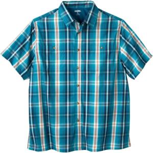 imageKingSize Mens Big ampamp Tall ShortSleeve Plaid Sport ShirtLight Teal Plaid