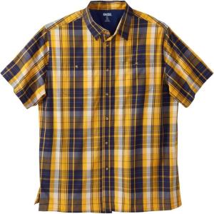 imageKingSize Mens Big ampamp Tall ShortSleeve Plaid Sport ShirtMustard Plaid