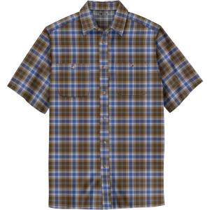 imageKingSize Mens Big ampamp Tall ShortSleeve Plaid Sport ShirtVarsity Brown Plaid