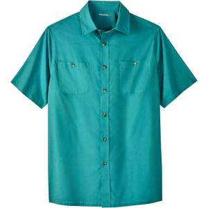 imageKingSize Mens Big ampamp Tall ShortSleeve Pocket Sport ShirtBlue Green